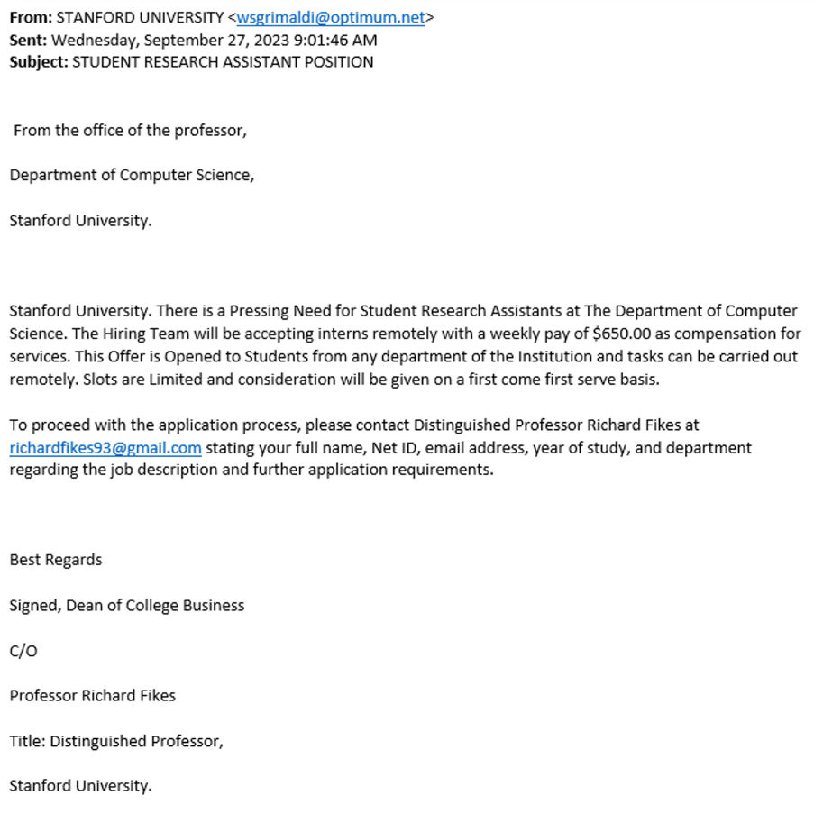 phishing-email-example-student-research-assistant-position-university-it